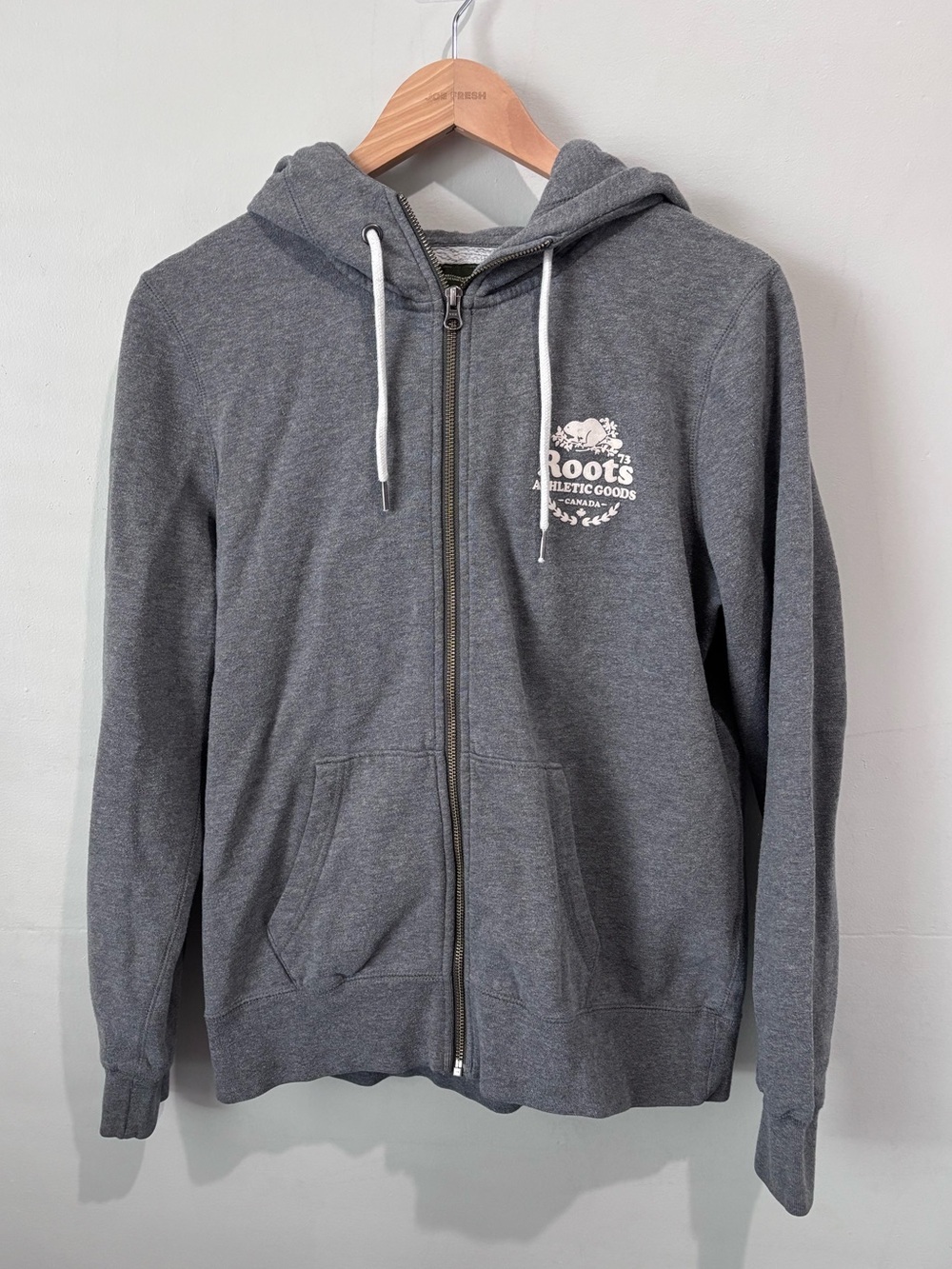 Roots Athletics Heritage Full-Zip Hoodie | Heather Charcoal Grey | Size L